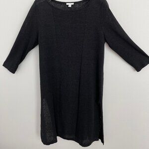 J Jill crewneck tunic sweater.  Black. Size M